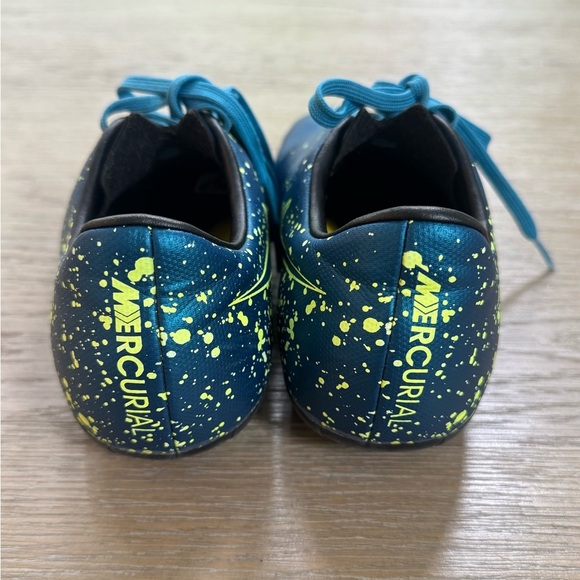 Nike Mercurial Victory V FG boys turquoise neon athletic soccer cleats shoes 3.5 - Picture 2 of 5
